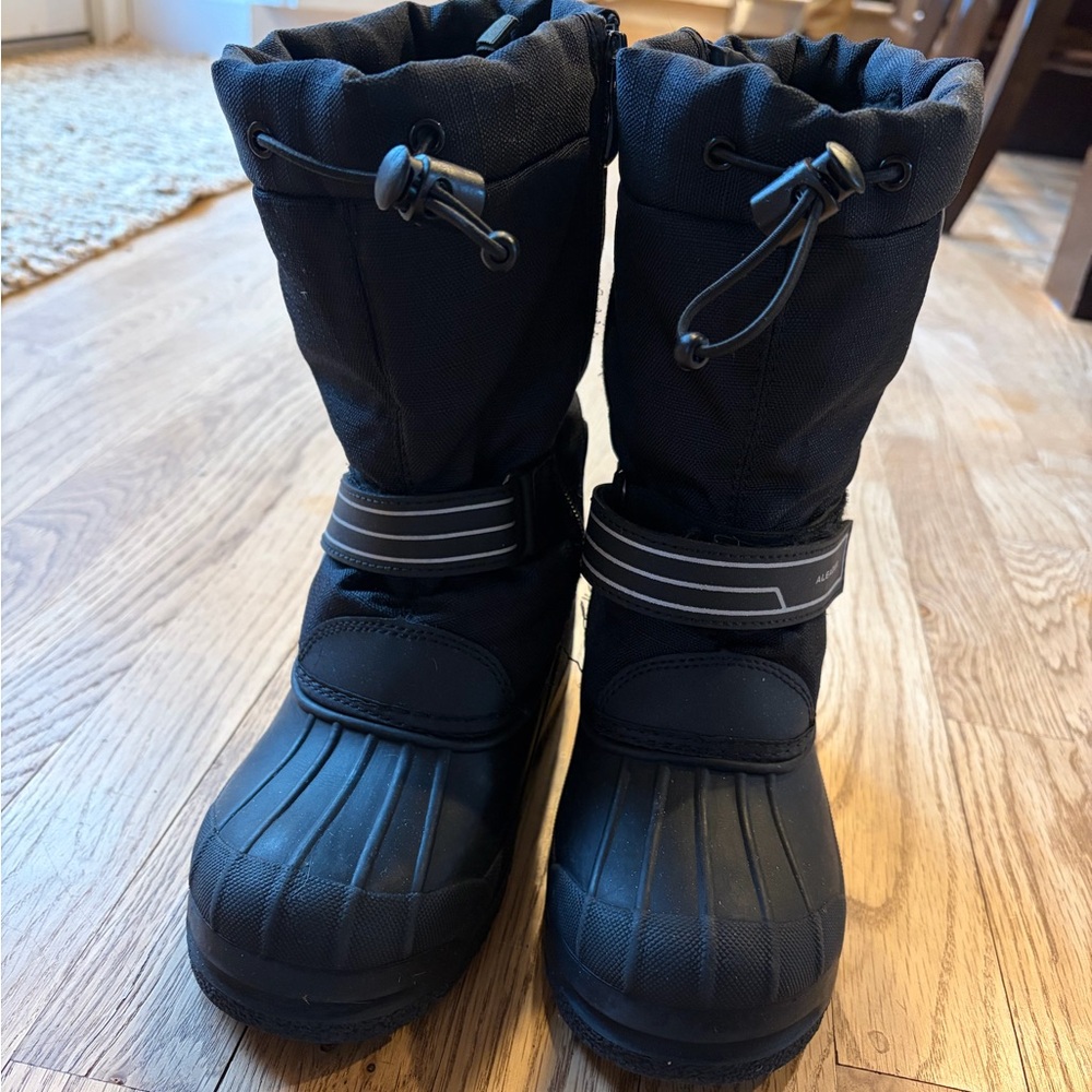 Kids Black Snow & Rain Boots with Adjustable Cuffs